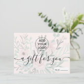 Blush roze waterverf logo gift certificaat (Staand voorkant)