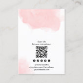 Blush Roze Waterverf logo sieraden oorbel display Visitekaartje (Achterkant)