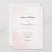 Blush Roze Waterverf Minimal Elegant Huwelijk Kaart (Voorkant)