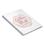 Blush roze Waterverf & Moderne Gold geometrische w Notitieboek (Rechterzijde)