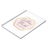 Blush roze Waterverf & Moderne Gold geometrische w Notitieboek (Linkerzijde)