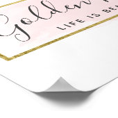 Blush roze Waterverf & Moderne Gold geometrische w Poster (Hoek)