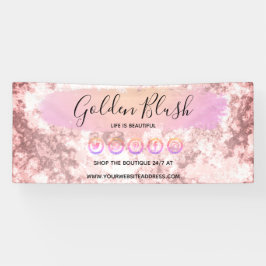 Blush roze Waterverf & Moderne Gold geometrische w Spandoek