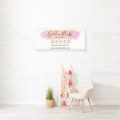 Blush roze Waterverf & Moderne Gold geometrische w Spandoek (Insitu)