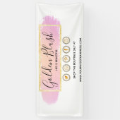 Blush roze Waterverf & Moderne Gold geometrische w Spandoek (Verticaal)