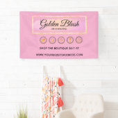 Blush roze Waterverf & Moderne Gold geometrische w Spandoek (Insitu)