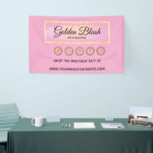 Blush roze Waterverf & Moderne Gold geometrische w Spandoek (Beurs)