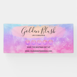 Blush roze Waterverf & Moderne Gold geometrische w Spandoek