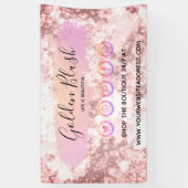 Blush roze Waterverf & Moderne Gold geometrische w Spandoek (Verticaal)