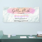 Blush roze Waterverf & Moderne Gold geometrische w Spandoek (Beurs)