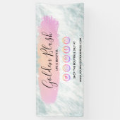 Blush roze Waterverf & Moderne Gold geometrische w Spandoek (Verticaal)