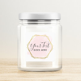 Blush roze Waterverf & Moderne Gold geometrische w Vierkante Sticker