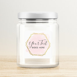 Blush roze Waterverf & Moderne Gold geometrische w Vierkante Sticker