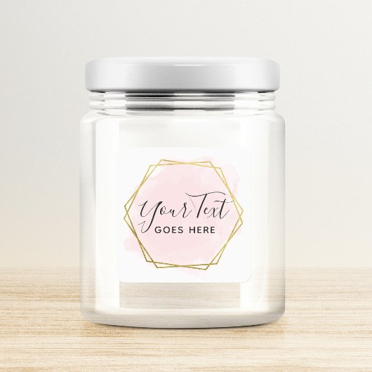 Blush roze Waterverf & Moderne Gold geometrische w Vierkante Sticker