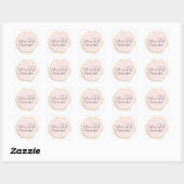 Blush roze Waterverf & Moderne Gold geometrische w Vierkante Sticker (Vel)