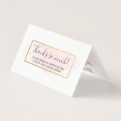 Blush roze Waterverf Moderne Gold Hartelijk dank Kaart (Voorkant)