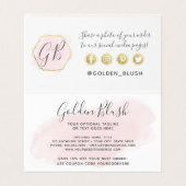 Blush roze Waterverf Moderne Gold Hartelijk dank Kaart (Binnenkant ongevouwen)