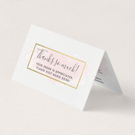Blush roze Waterverf Moderne Gold Hartelijk dank Kaart