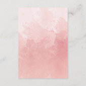 Blush Roze Waterverf Monogram QR Code/RSVP Online Informatiekaartje (Achterkant)