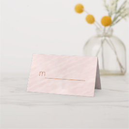 Blush Roze Waterverf Monogram Tafels Plaatskaartje