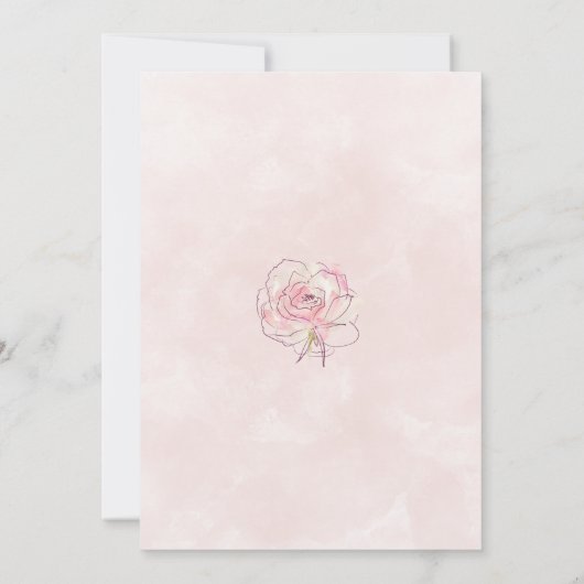 Blush roze waterverf monogrammed tuin bruiloft kaart (Achterkant)