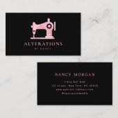 Blush Roze Waterverf naaimachine Visitekaartje (Voorkant / Achterkant)