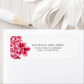 Blush roze Waterverf Orchideeën Return Address Lab Etiket (Insitu)