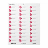 Blush roze Waterverf Orchideeën Return Address Lab Etiket (Full Sheet)