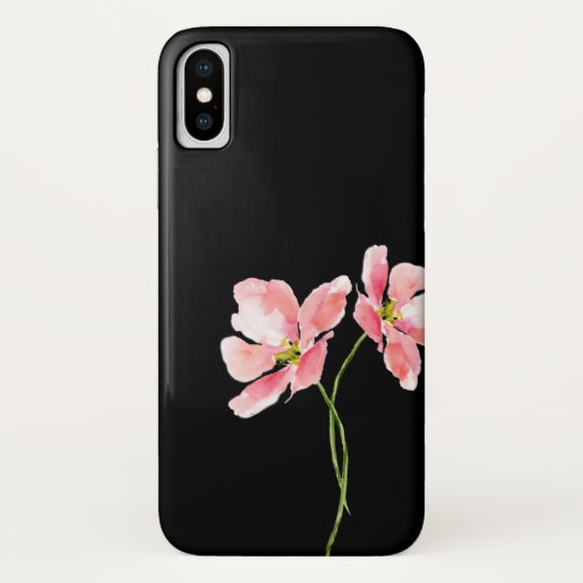 Blush roze waterverf papaverbloem Case-Mate iPhone case (Achterkant)