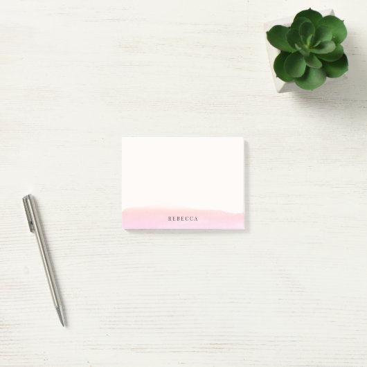 Blush roze Waterverf penseelstreek op maat Post-it® Notes (Kantoor)