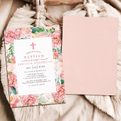 Blush roze Waterverf pioen Roos bloemendoop Kaart