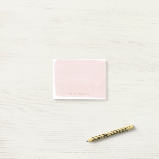 Blush Roze Waterverf Post-it® Notes (Op bureau)