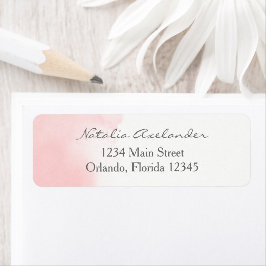 Blush roze Waterverf retour adres label (Insitu)
