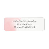 Blush roze Waterverf retour adres label (Voorkant)