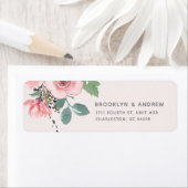 Blush Roze Waterverf Return Address Etiket (Insitu)