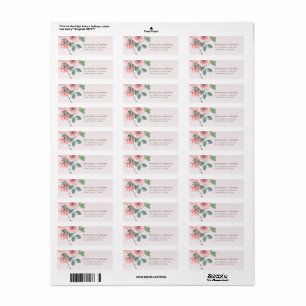 Blush Roze Waterverf Return Address Etiket