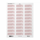 Blush Roze Waterverf Return Address Etiket (Full Sheet)