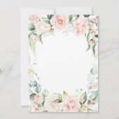 Blush roze Waterverf Romantic Floral Wedding Save The Date (Achterkant)