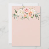 Blush roze Waterverf Romantic Floral Wedding Save The Date (Achterkant)