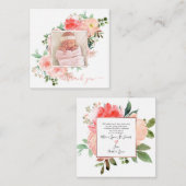 Blush Roze Waterverf Roos Baby Opmerkingskaart Notitiekaartje (Voorkant / Achterkant)