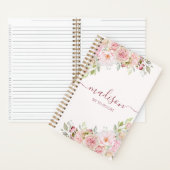 Blush Roze Waterverf Roos Bloem Bloemen Todo Lijst Notitieboek (Binnen)