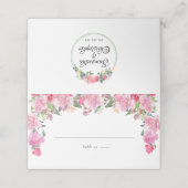 Blush Roze Waterverf Roos Bloemen Bruiloft Plaatskaartje (Buitenkant ongevouwen)