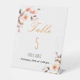 Blush roze waterverf roos floral vrijgezellenfeest reclamebord met voetstuk