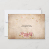 Blush roze Waterverf Roos Gold Elegant Red de D Save The Date (Achterkant)