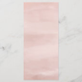 Blush Roze Waterverf Roos Goud Lijst Bruiloft Menu (Achterkant)