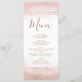 Blush Roze Waterverf Roos Goud Lijst Bruiloft Menu (Voorkant)