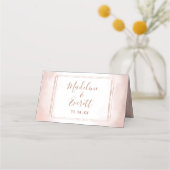 Blush Roze Waterverf Roos Goud Lijst Tafelnummer Plaatskaartje (Achterkant)