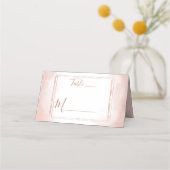 Blush Roze Waterverf Roos Goud Lijst Tafelnummer Plaatskaartje (Voorkant)