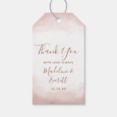 Blush roze Waterverf Roos gouden bruiloft dank u Cadeaulabel (Voorkant)