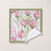 Blush Roze Waterverf Rosebuds Bad Handdoek (Wasdoekje)